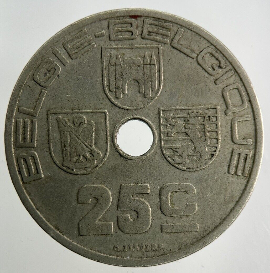 1938 Belgium 25 Centimes Coin | Fine Collectable Grade
