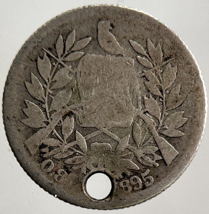 1895 Guatemala 1/2 Half Real Silver Coin | Collectable Grade | a3192