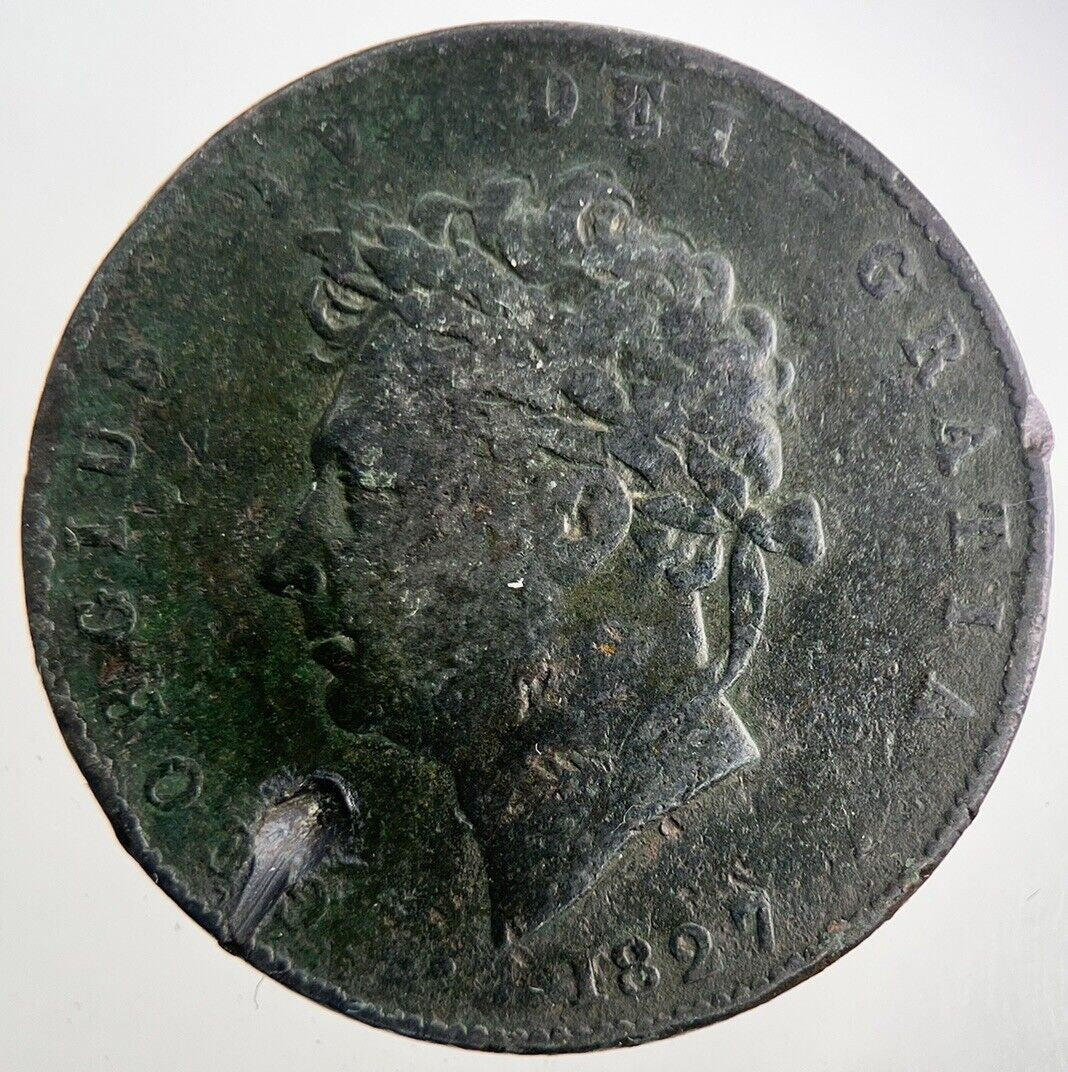 1827 George IV Half - Penny Coin | Collectable Grade | a9864