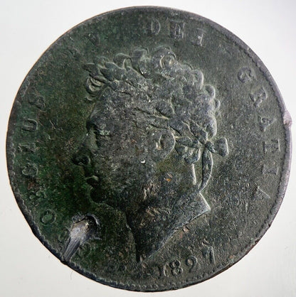 1827 George IV Half - Penny Coin | Collectable Grade | a9864