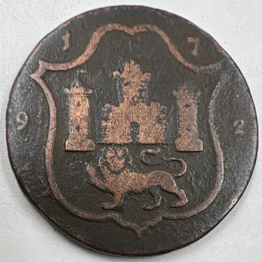 1792 Castle Half-Penny Lion Coin Medal | Collectable Grade | a906