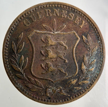 1885 Guernsey 8 Doubles Coin | Fine Collectable Grade