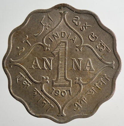 1907 India Edward VII 1 One Anna Coin | Very High Grade