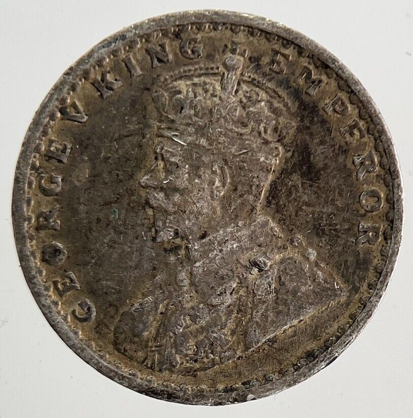 1917 India 2 Annas Silver Coin | Fine Collectable Grade | a6581