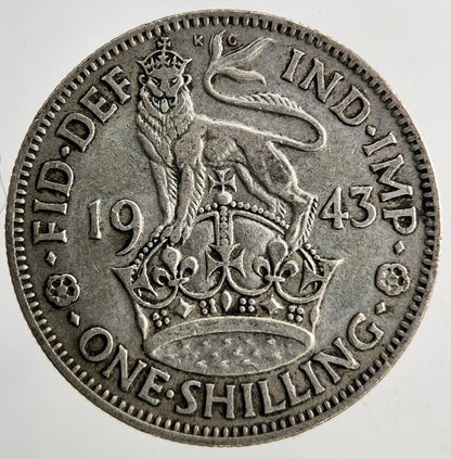 1943 George VI Shilling Silver Coin | Fine Collectable Grade