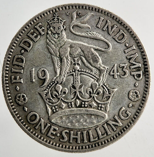 1943 George VI Shilling Silver Coin | Fine Collectable Grade