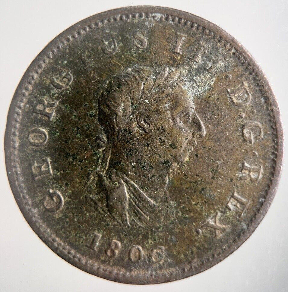 1806 George III 3rd Half - Penny Coin | Fine Collectable Grade | a4395