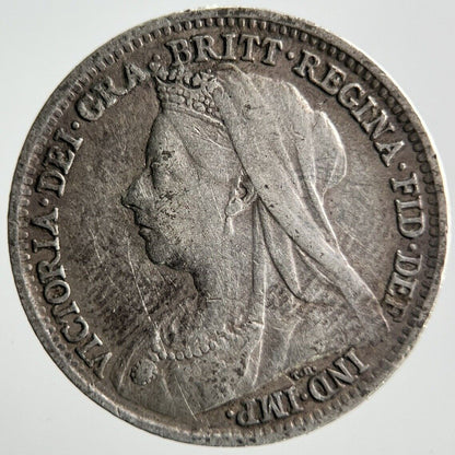 1897 Victoria Threepence Silver Coin | Fine Collectable Grade | a4048