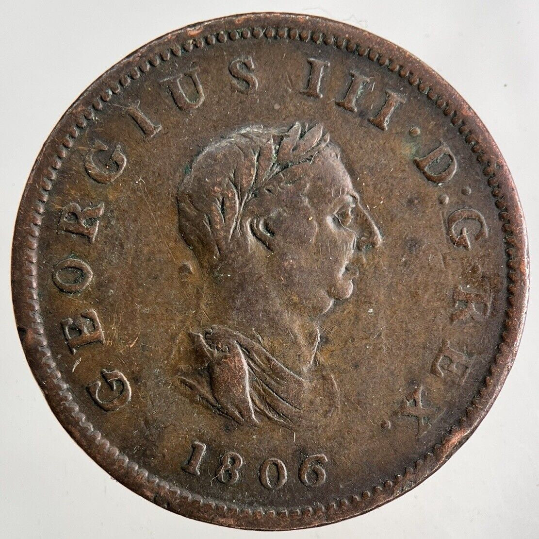 1806 George III 3rd Half-Penny Coin | Very High Grade