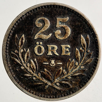 1931 Sweden 25 Ore Silver Coin | Collectable Grade