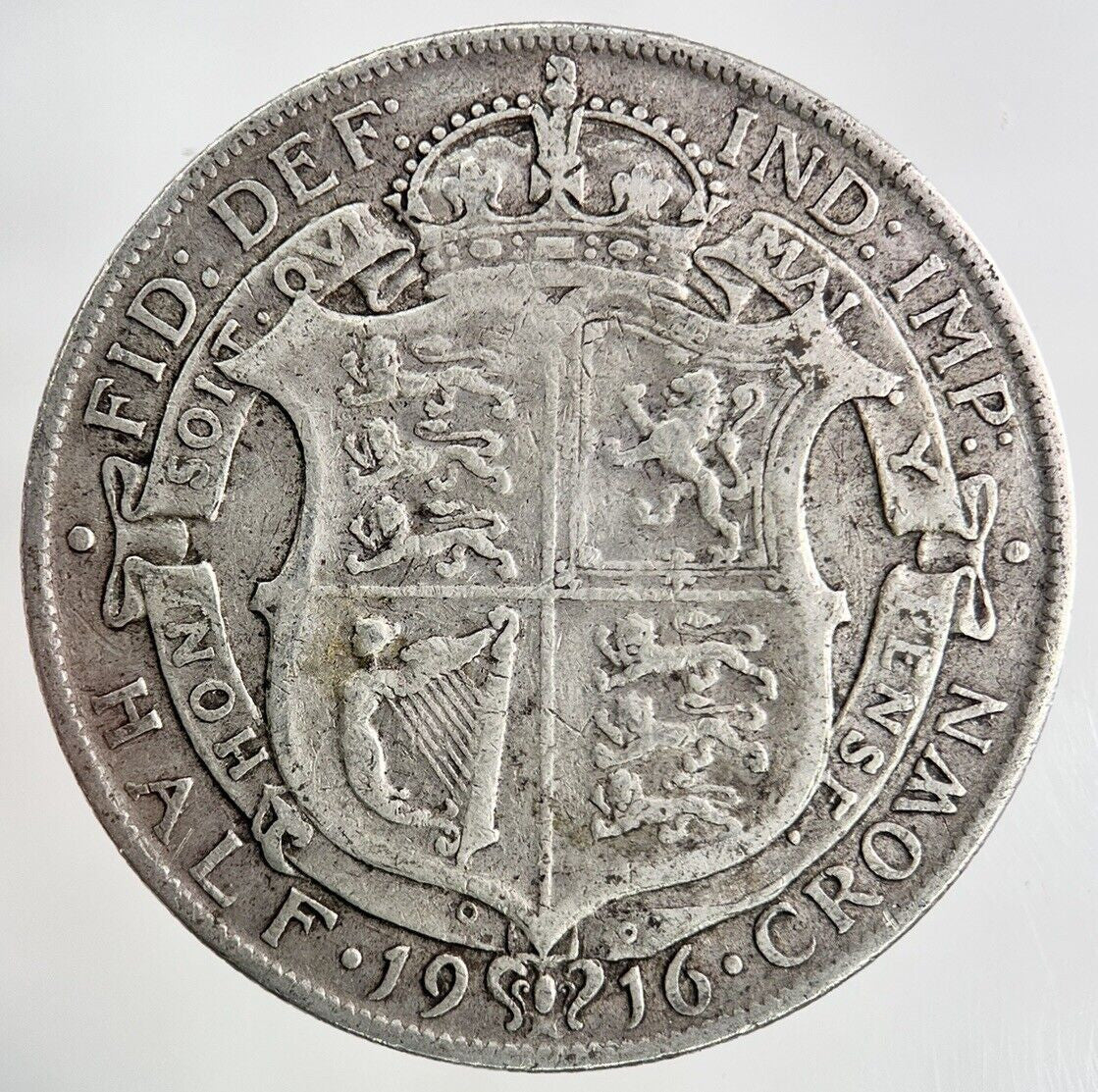 1916 George V Half - Crown Silver Coin | Fine Collectable Grade