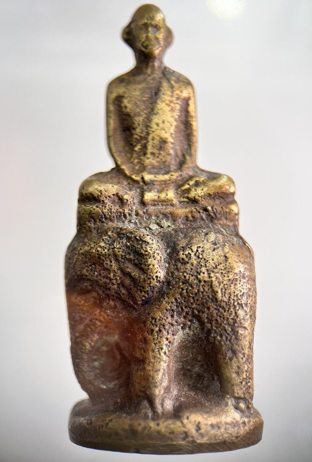 Old Thailand Brass Monk Buddha Statue Ornament | Height 5cm | a1203