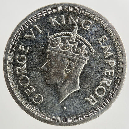 1944 India 1/2 Half Rupee Silver Coin | Fine Collectable Grade