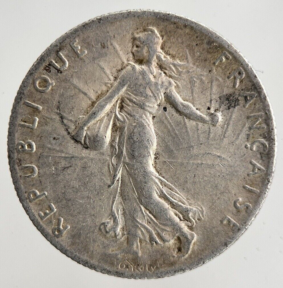 1917 France 50 Centimes Silver Coin | Fine Collectable Grade