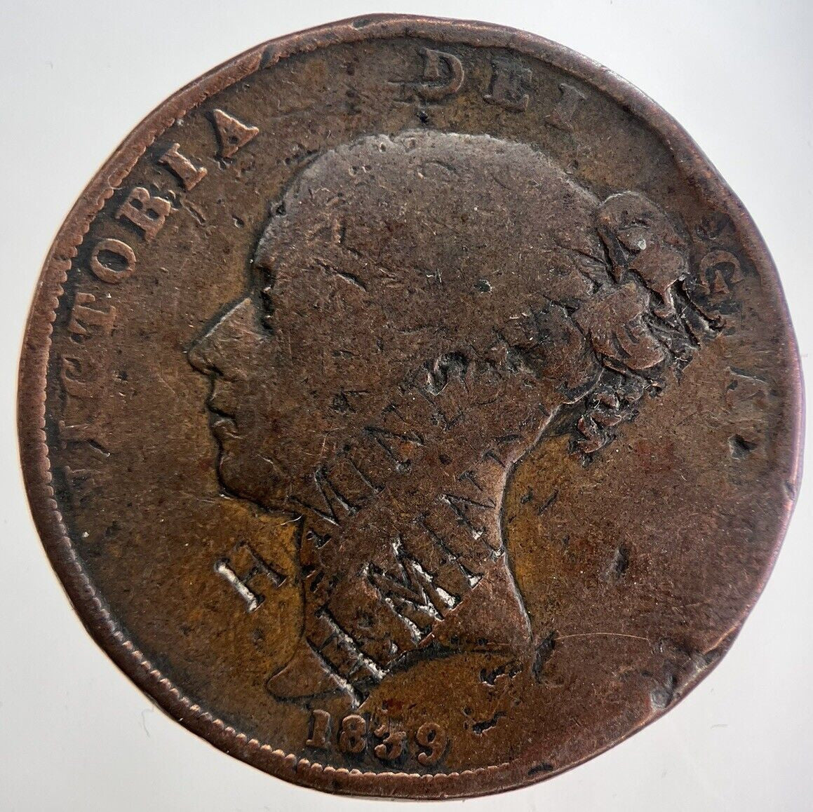 1839 Isle of Man Penny Coin | Collectable Grade | a6200