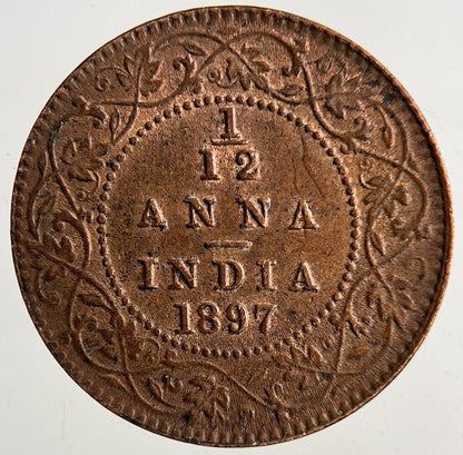 1897 India 1/12 Anna Coin | Very High Grade