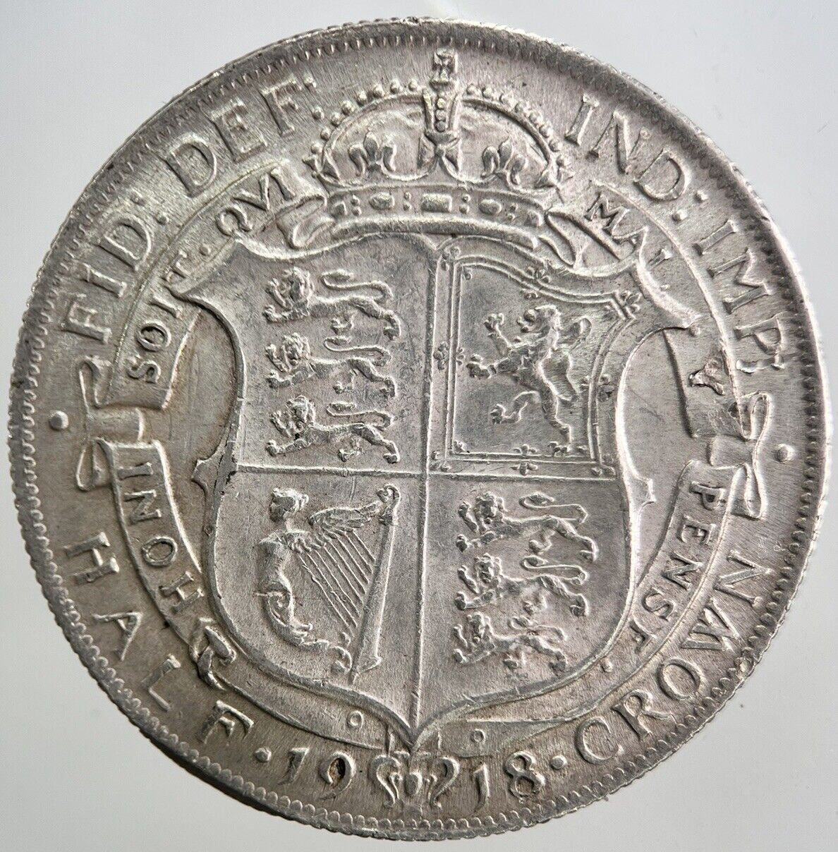 1918 George V Half - Crown Silver Coin | Very High Grade | a5371
