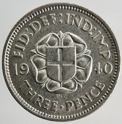 1940 George VI Threepence Silver Coin | Very High Grade
