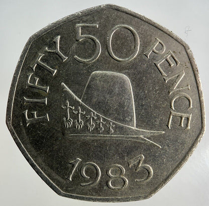 1983 Guernsey 50p Fifty - Pence Coin | Fine Collectable Grade