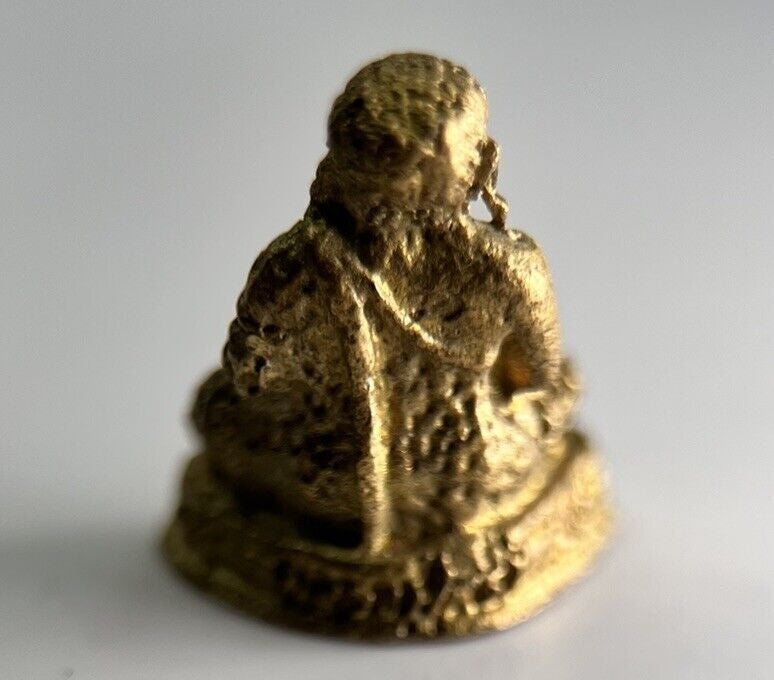 Thailand Vintage Thai Monk Charm Metal Statue | Height 1.5cm