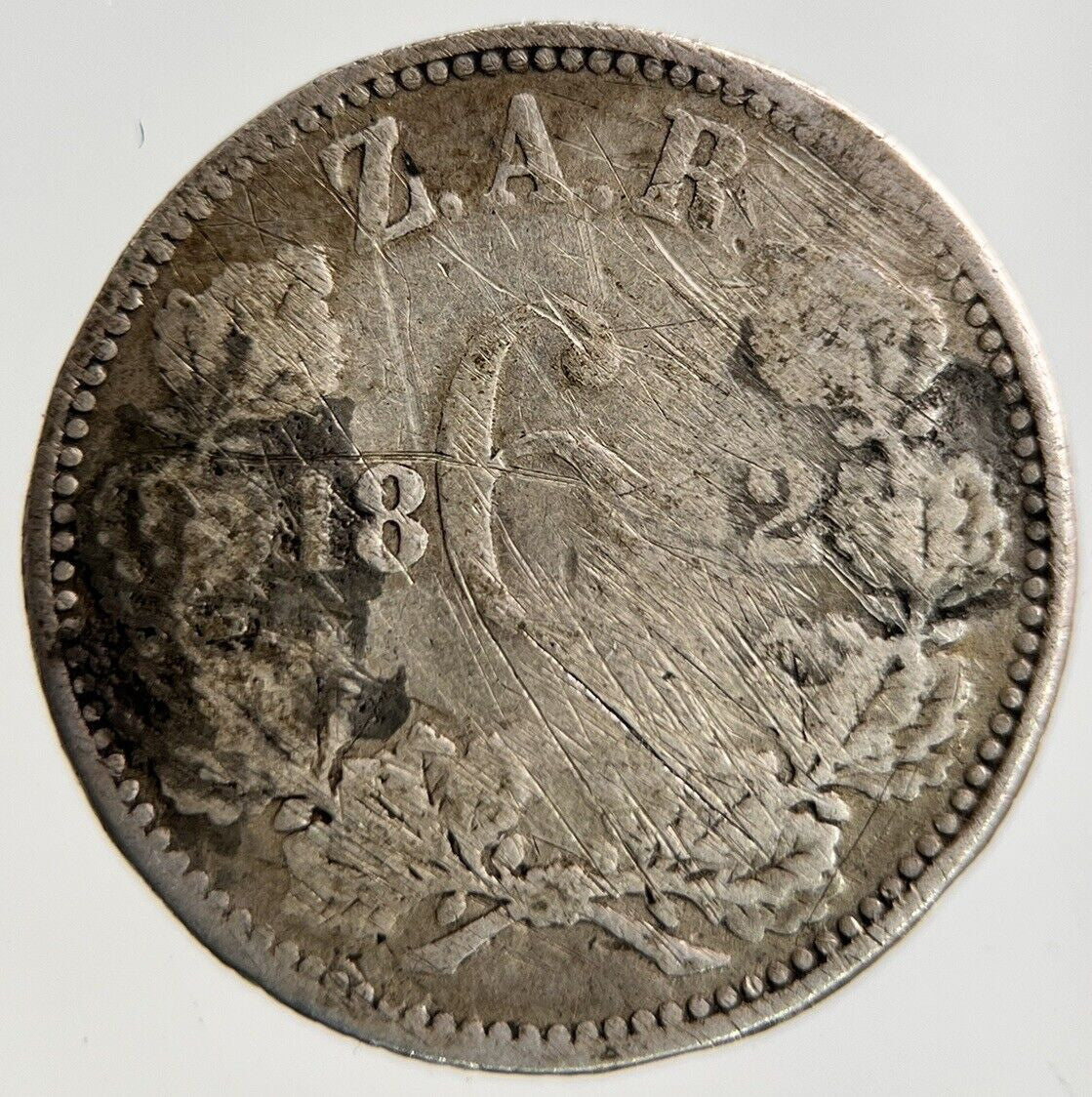 1892 South Africa Engraved Sixpence Silver Coin | Collectable Grade