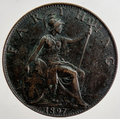 1897 Victoria Farthing Coin | Fine Collectable Grade | a8893
