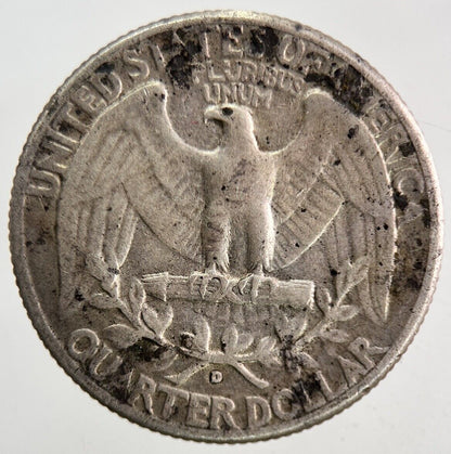 1942 - D US USA One Quarter Silver Coin | Fine Collectable Grade