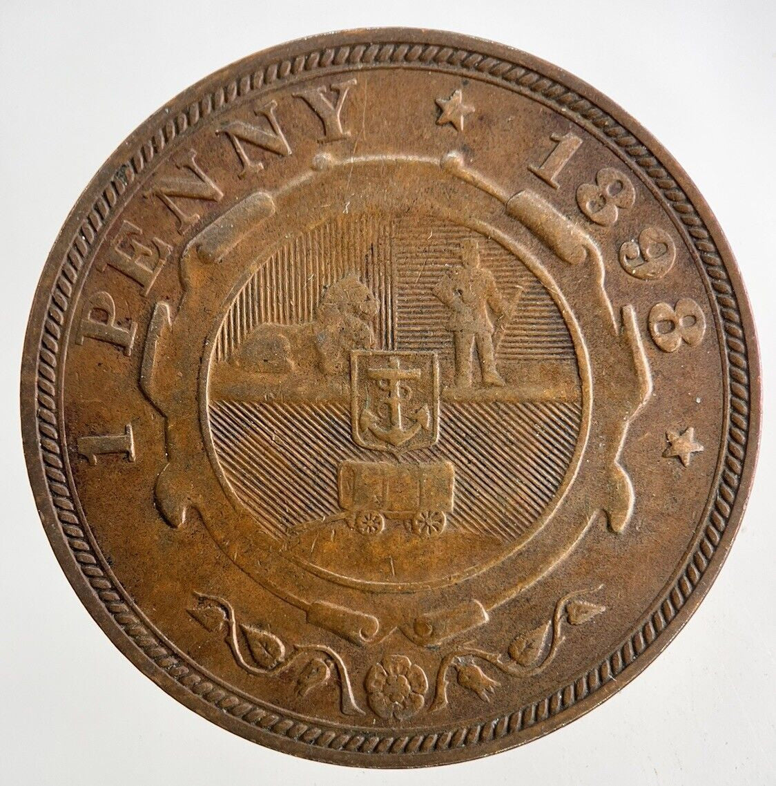1898 South Africa One Penny Coin | Fine Collectable Grade