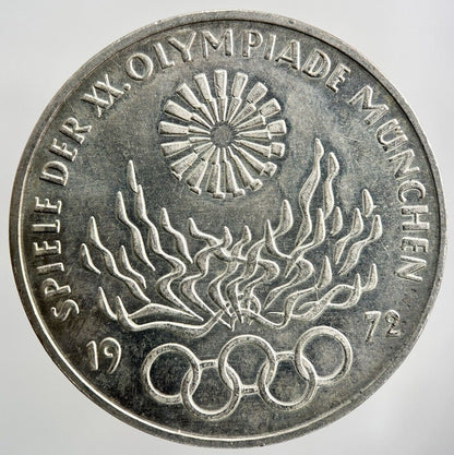 1972 - G 10 Mark Munich Olympics Silver Germany Coin | Collectable Grade | a677