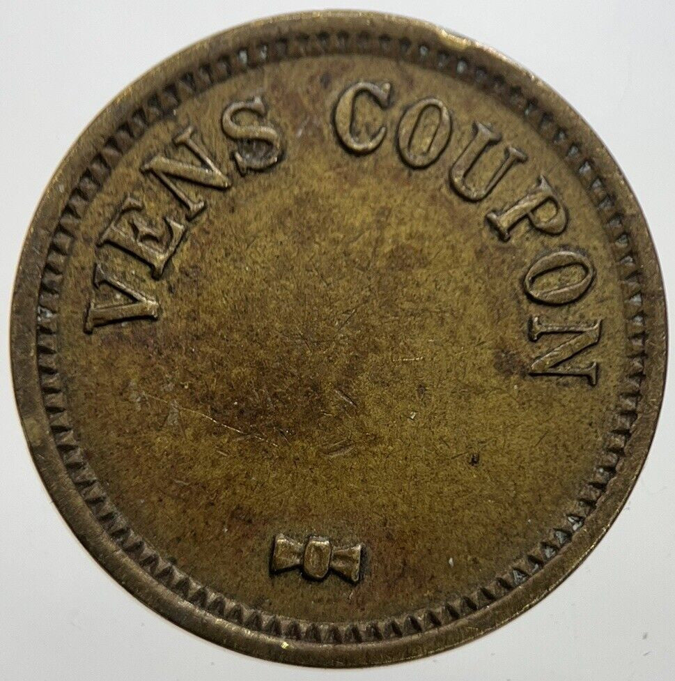 USA Candy Machine Circa - 1920 Vens Coupon Token Coin | Collectable Grade a7309