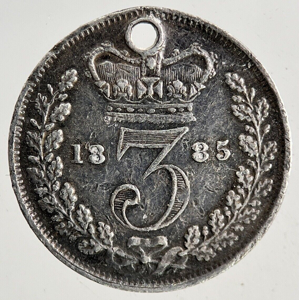1885 Victoria Threepence Silver Coin | Very High Grade