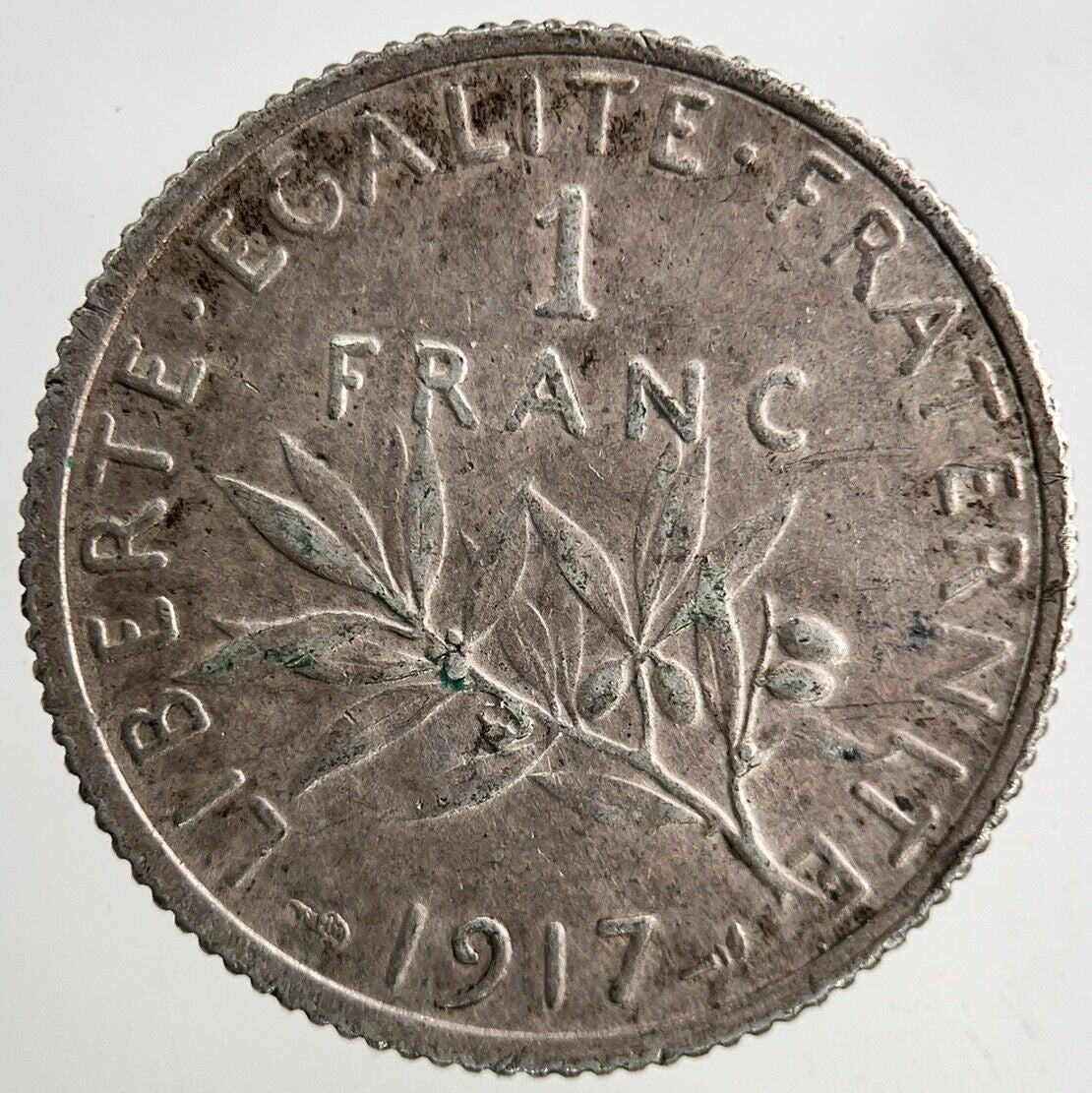 1917 France 1 Franc Silver Coin | Very High Grade