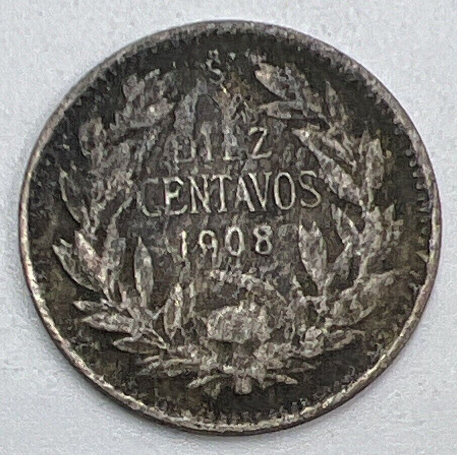 1908-S Chile Diez 10 Centavos Silver Coin | Collectable Grade | a1548