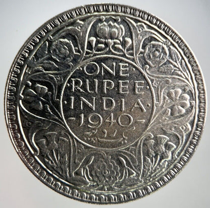1940 India One Rupee Silver Coin | Fine Collectable Grade | a4090