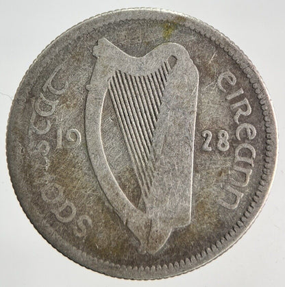 1928 Irish Shilling Bull Silver Coin | Collectable Grade