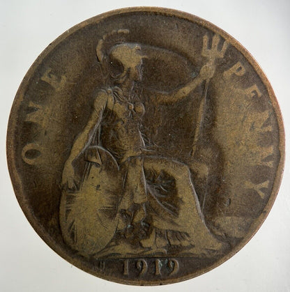 1919 - H George V One Penny Coin | Collectable Grade