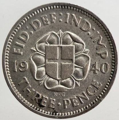 1940 George VI Threepence Silver Coin | Very High Grade | a5847