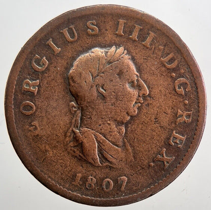 1807 George 3rd III Half - Penny Coin | Collectable Grade | a6062