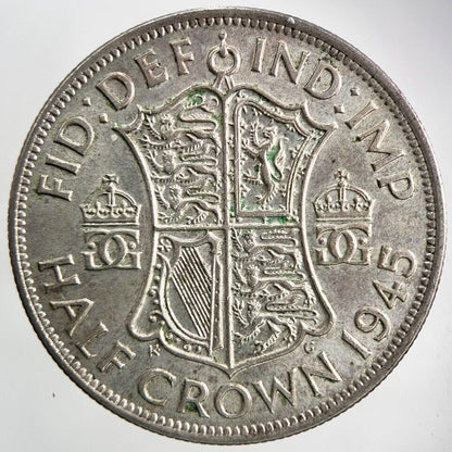 1945 George VI Half - Crown Silver Coin | Very High Grade