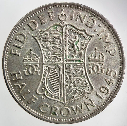1945 George VI Half - Crown Silver Coin | Very High Grade