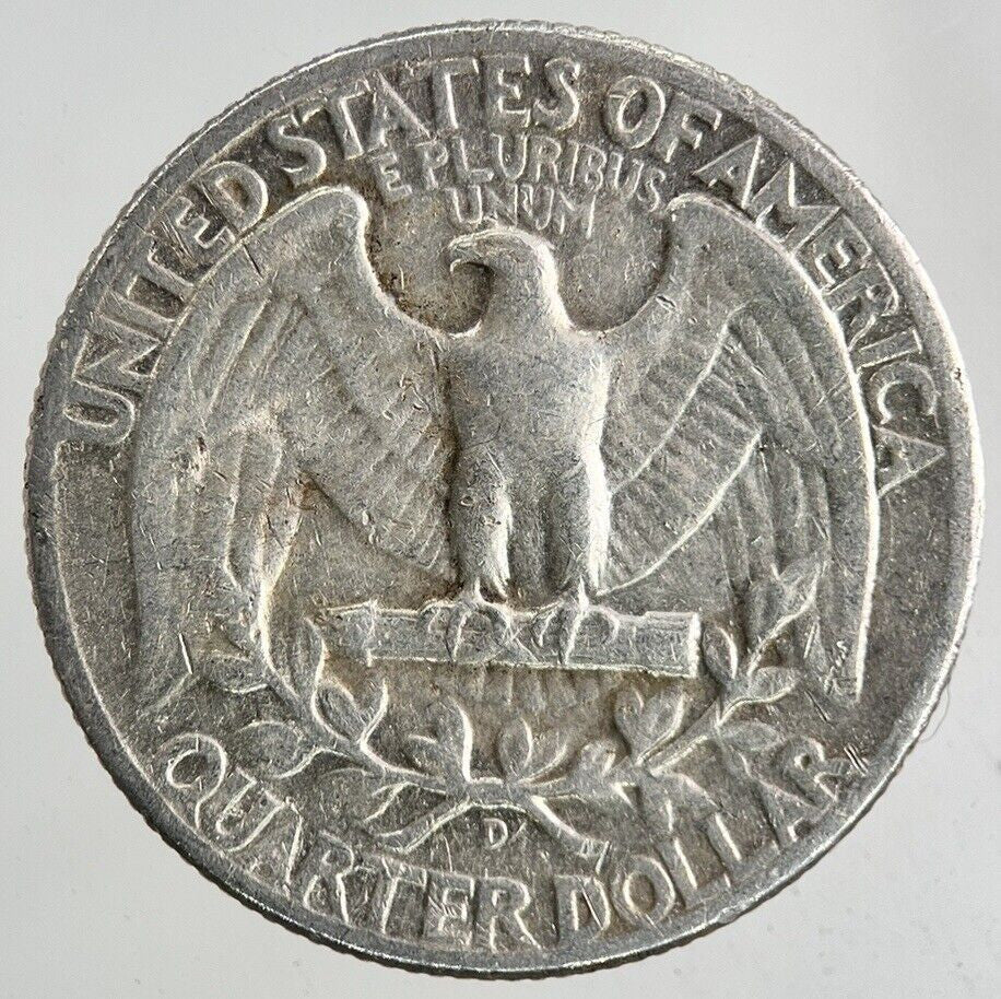 1952 - D US USA Quarter Dollar Silver Coin | Fine Collectable Grade