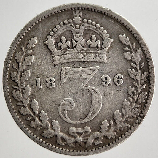 1896 Victoria Threepence Silver Coin | Fine Collectable Grade | a8547