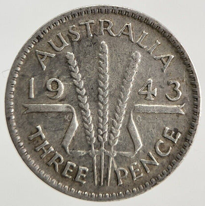 1943 Australia Threepence Silver Coin | Fine Collectable Grade