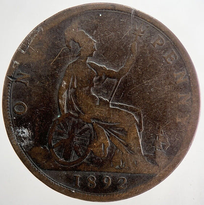 1892 Victoria One Penny Coin | Collectable Grade | a5309