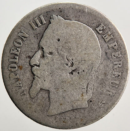 1865 France 50 Cent Silver Coin | Fair Grade | a3639