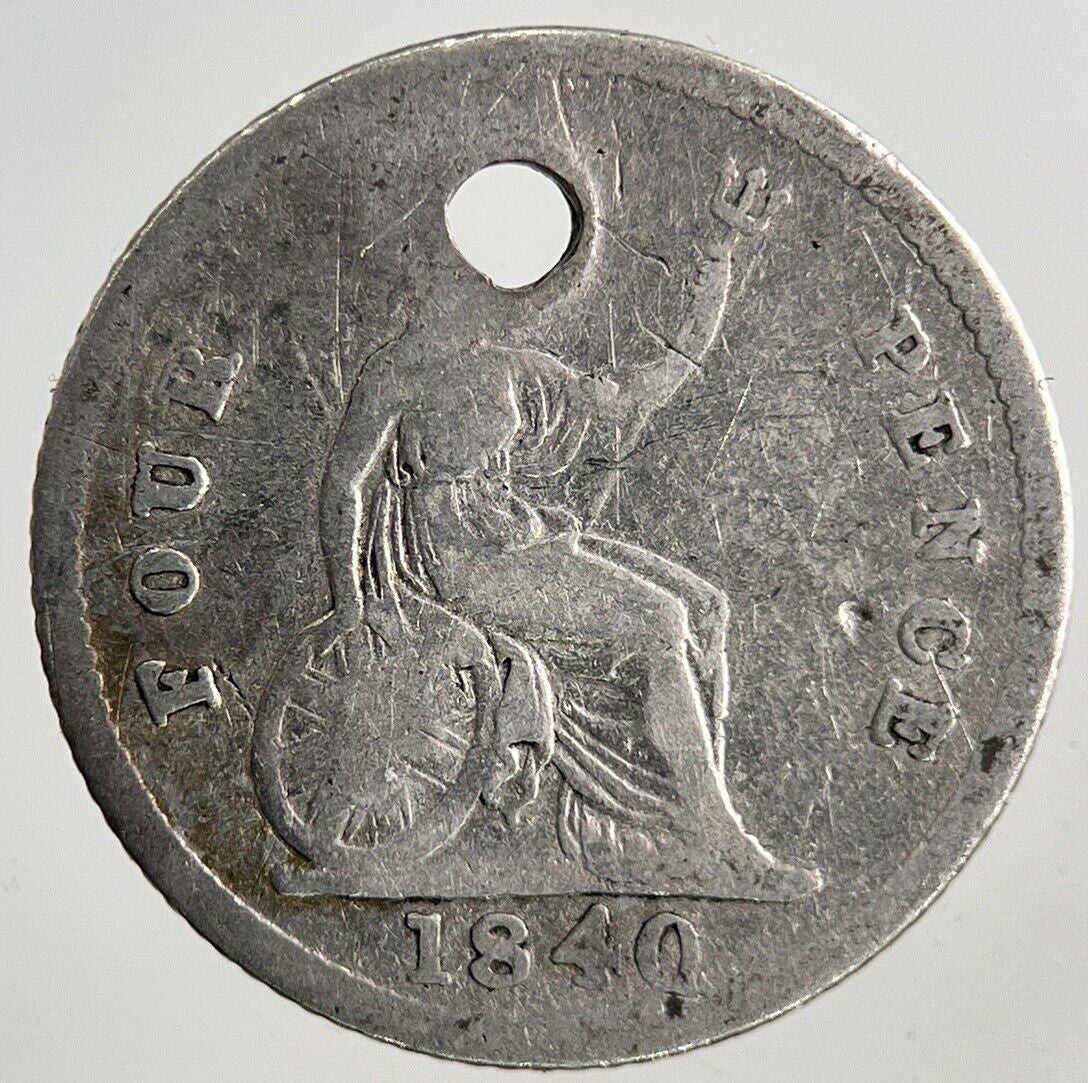1840 Victoria Four-Pence Groat Silver Coin | Collectable Grade