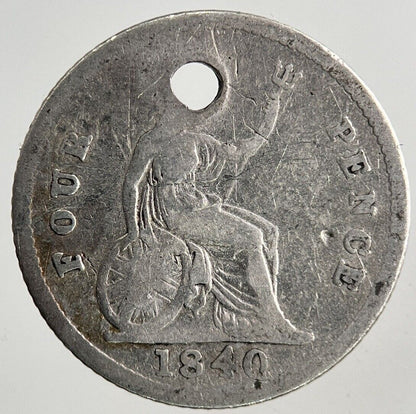 1840 Victoria Four-Pence Groat Silver Coin | Collectable Grade