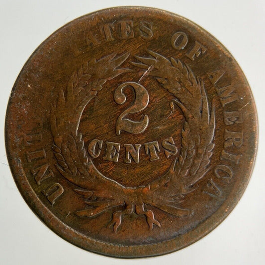 1864 US USA Shield 2 Cents Coin | Collectable Grade