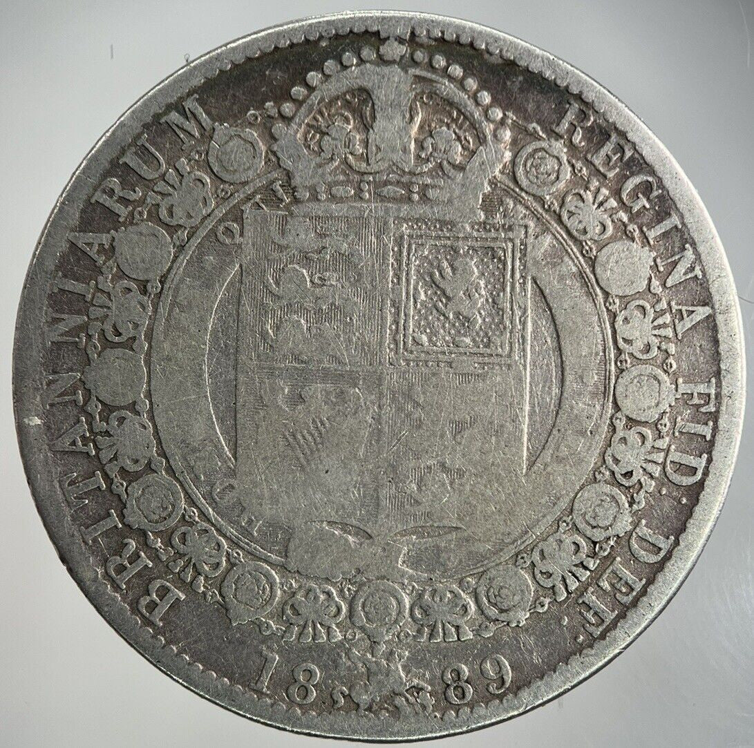 1889 Victoria Half - Crown Silver Coin | Collectable Grade