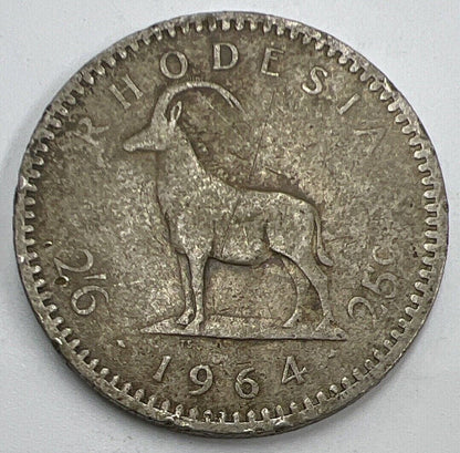 1964 Rhodesia 25 Cent Coin | Collectable Grade | a1487